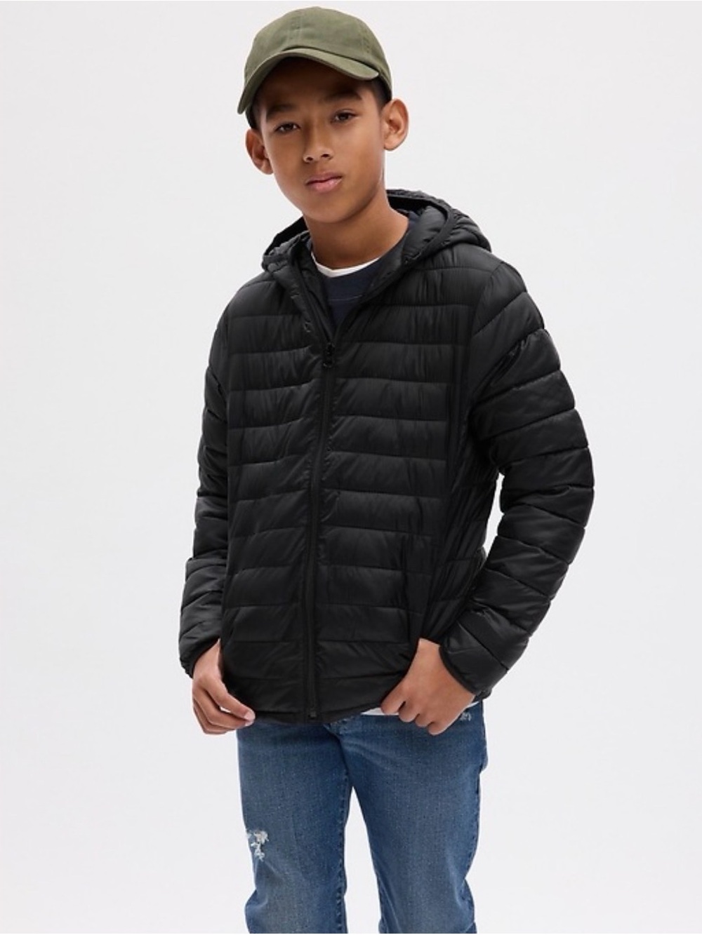 Gap Kids Lightweight Black Puffer Jacket Size Small
